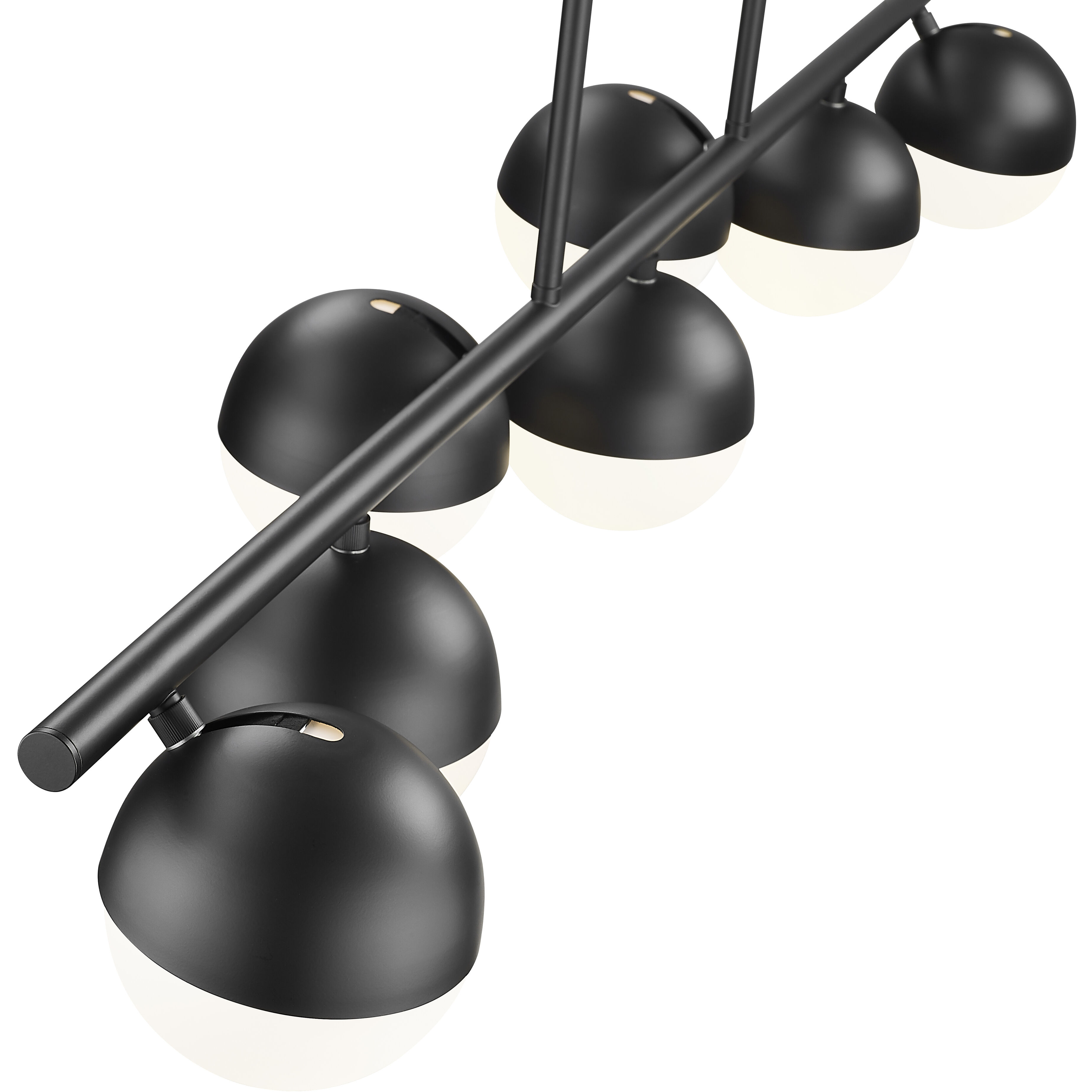 Realm Sphere Linear Chandelier Ceiling Light in Matte Black