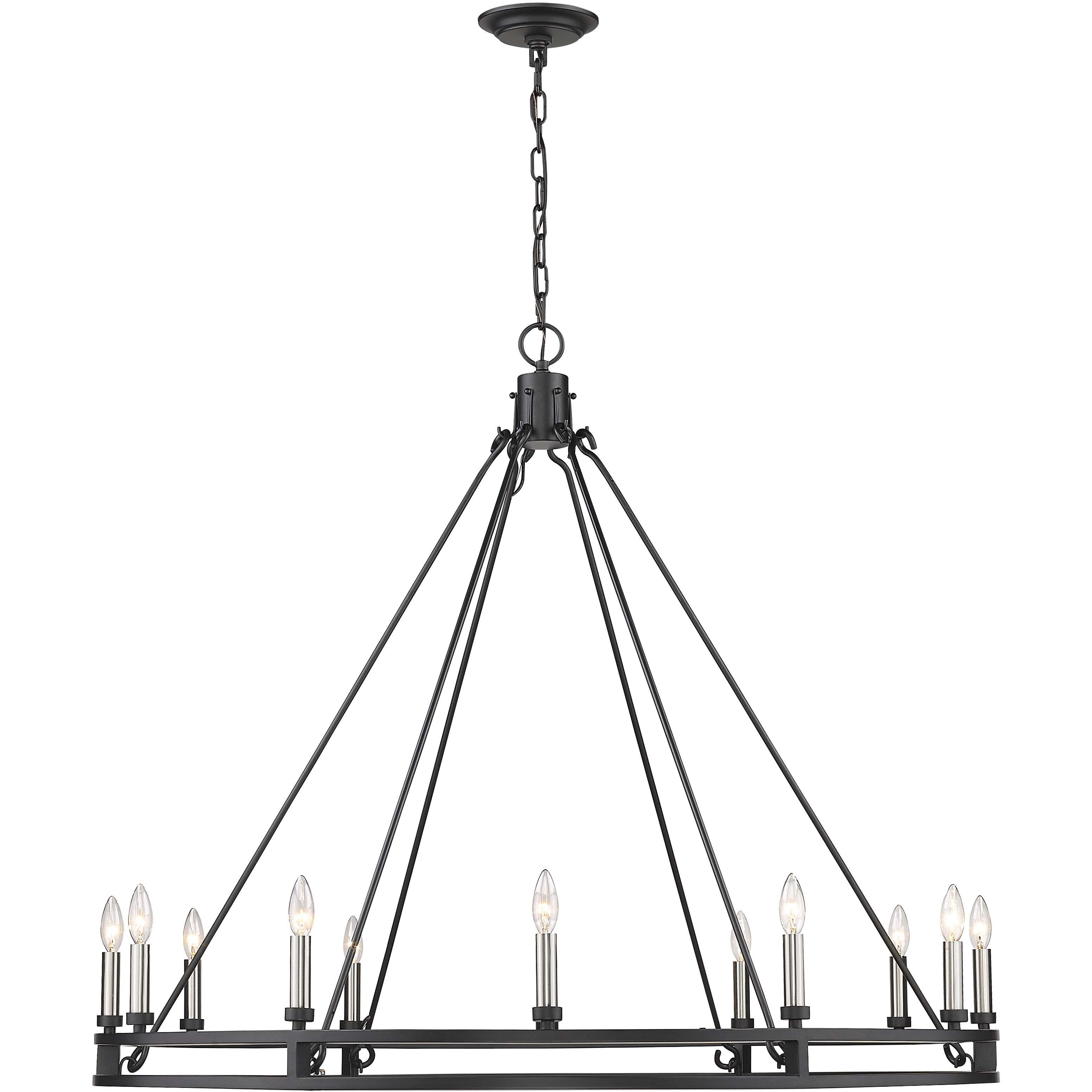 Dennison 12 Light 47.75 inch Matte Black Chandelier Ceiling Light