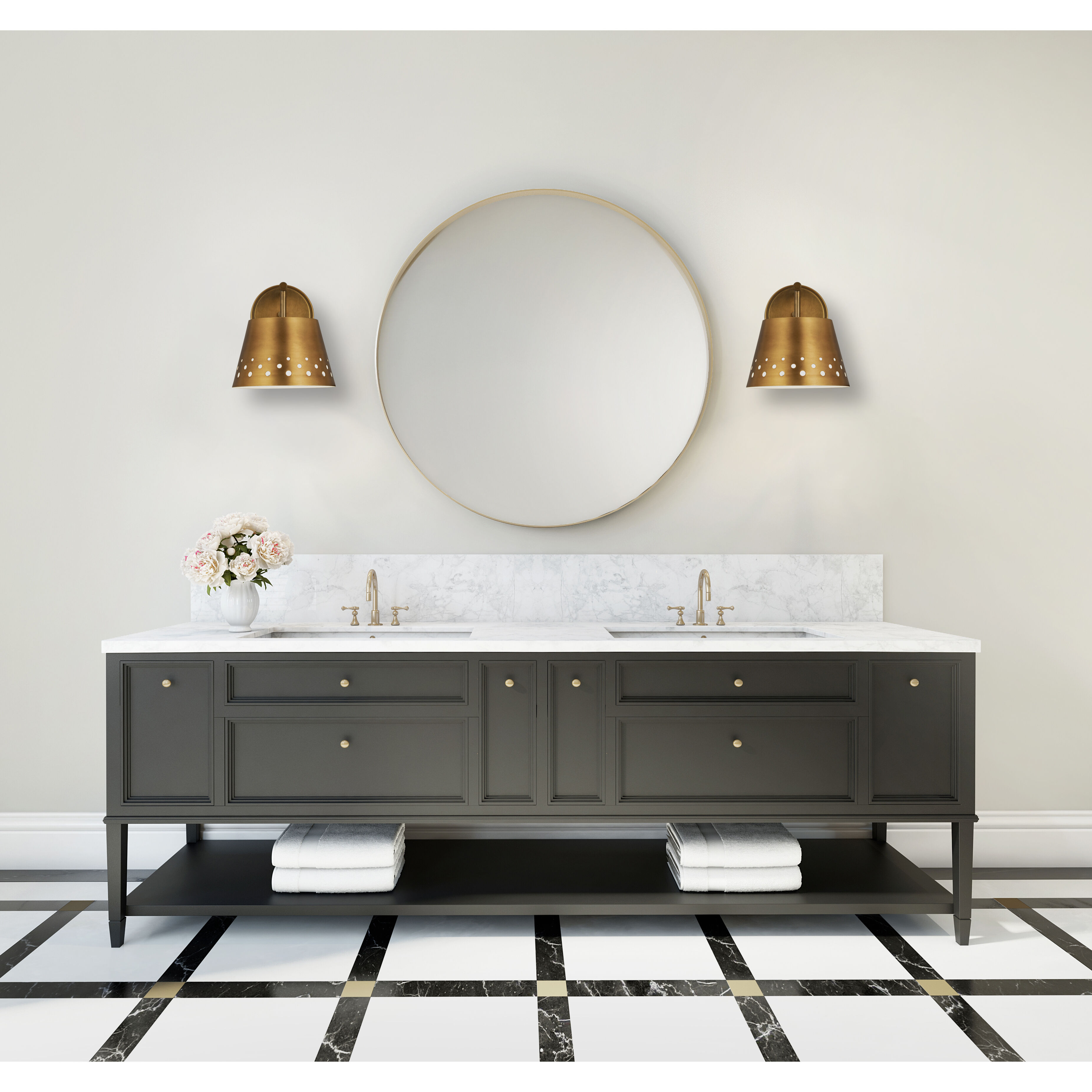 Katie 1 Light 8 inch Rubbed Brass Wall Sconce Wall Light