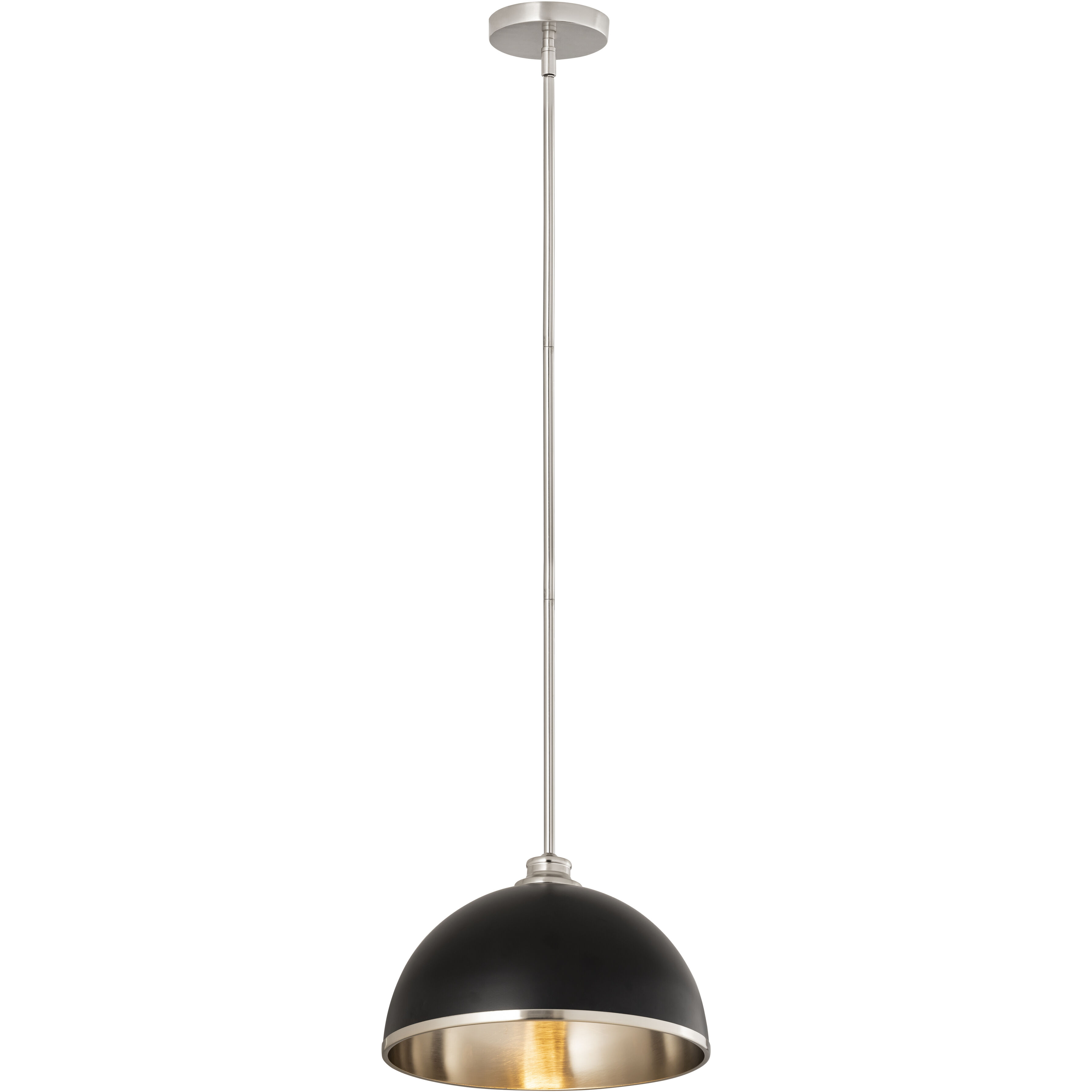 Landry 1 Light 14 inch Matte Black and Brushed Nickel Pendant Ceiling Light