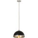 Landry 1 Light 14 inch Matte Black and Brushed Nickel Pendant Ceiling Light