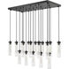 Beau 17 Light 42 inch Matte Black Linear Chandelier Ceiling Light