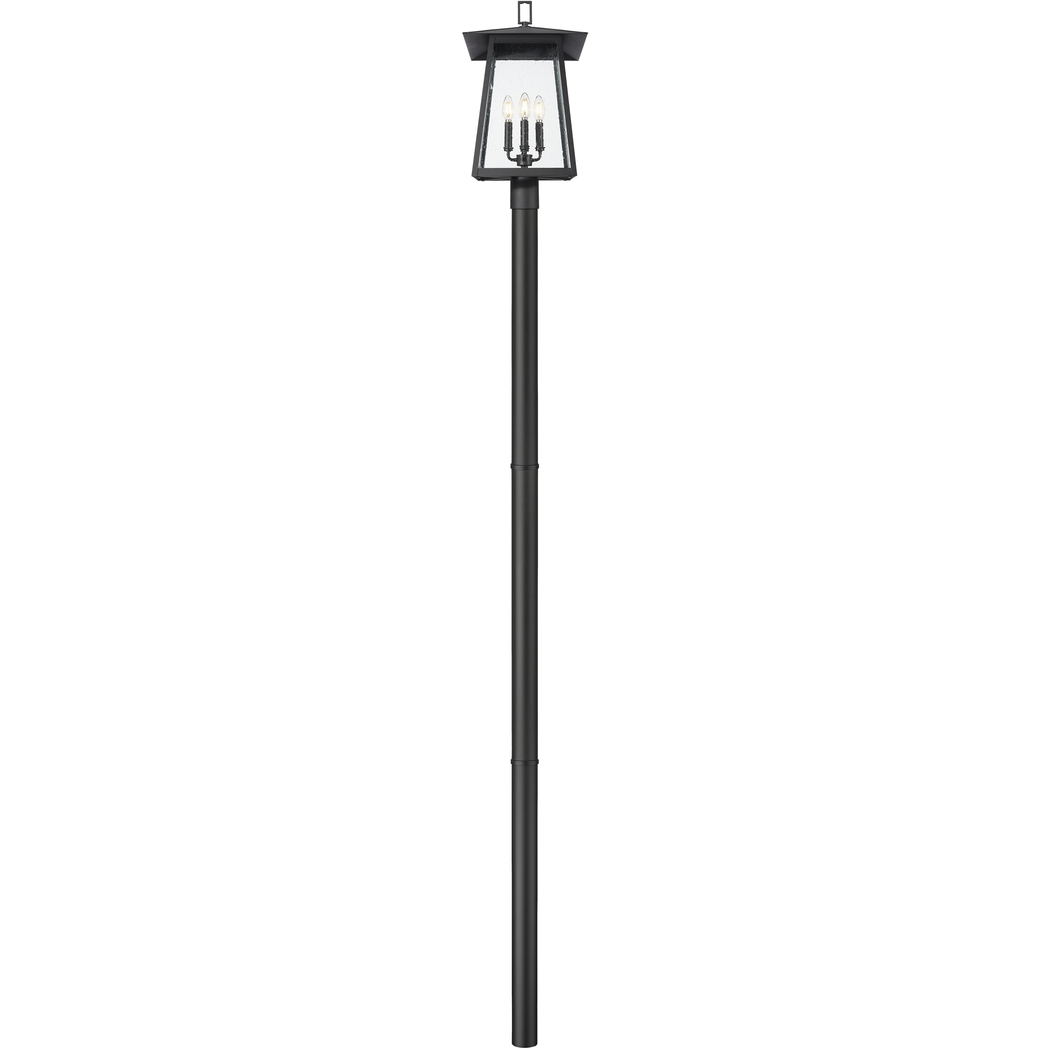 Rainer 4 Light 118.25 inch Black Outdoor Post Mounted Fixture in G9