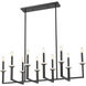 Gaultier 10 Light 44.75 inch Matte Black and Mondern Gold Linear Chandelier Ceiling Light in Matte Black and Modern Gold