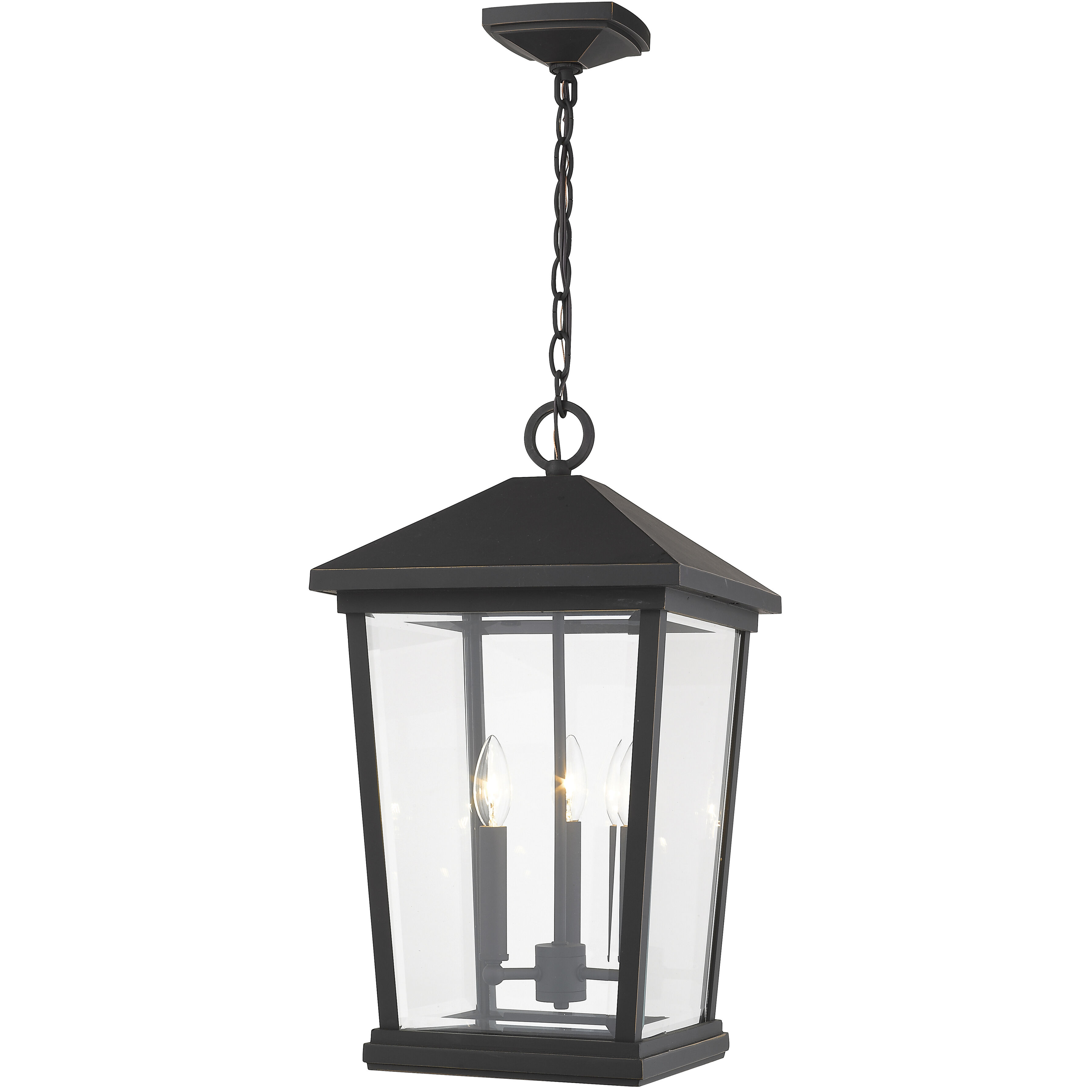 Z Lite Beacon 3 Light Outdoor Chain Mount Ceiling Fixture in Oil Rubbed Bronze 568CHXL ORB