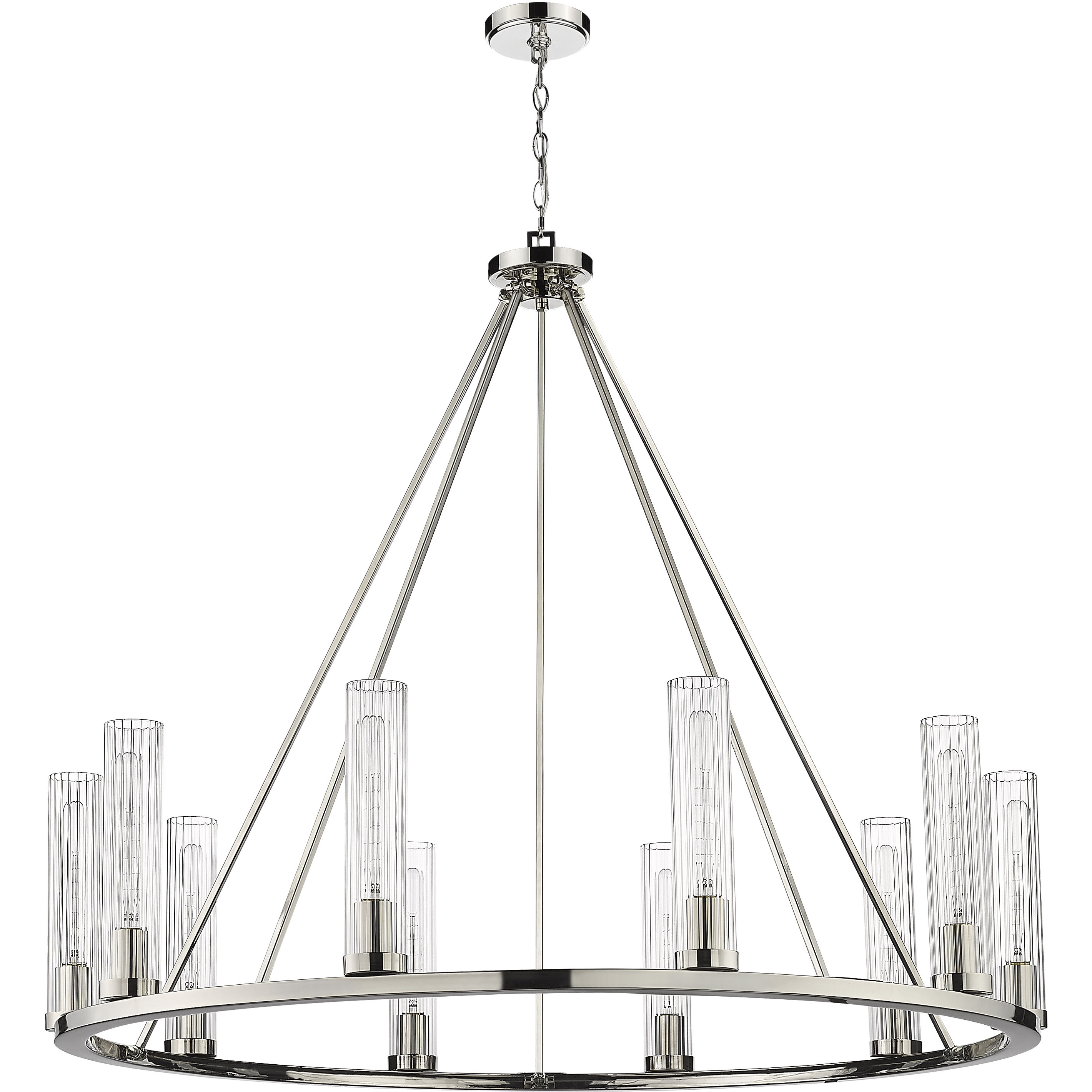 Beau 10 Light 46 inch Polished Nickel Chandelier Ceiling Light