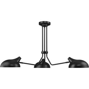 Bellamy 3 Light 46 inch Matte Black Semi Flush Mount Ceiling Light