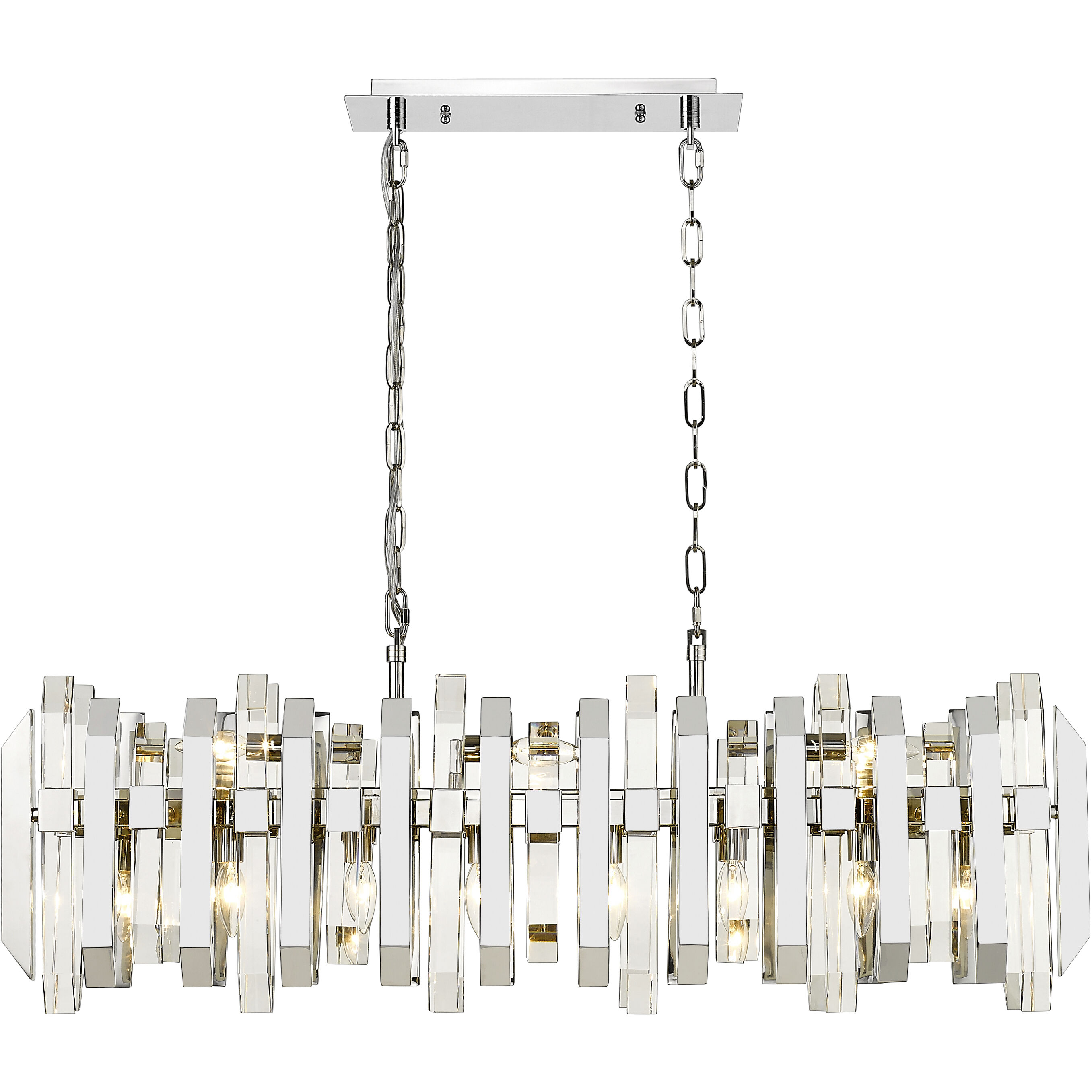 Bova 11 Light 42.5 inch Polished Nickel Linear Chandelier Ceiling Light