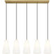 Farrell 5 Light 42 inch Modern Gold Linear Chandelier Ceiling Light