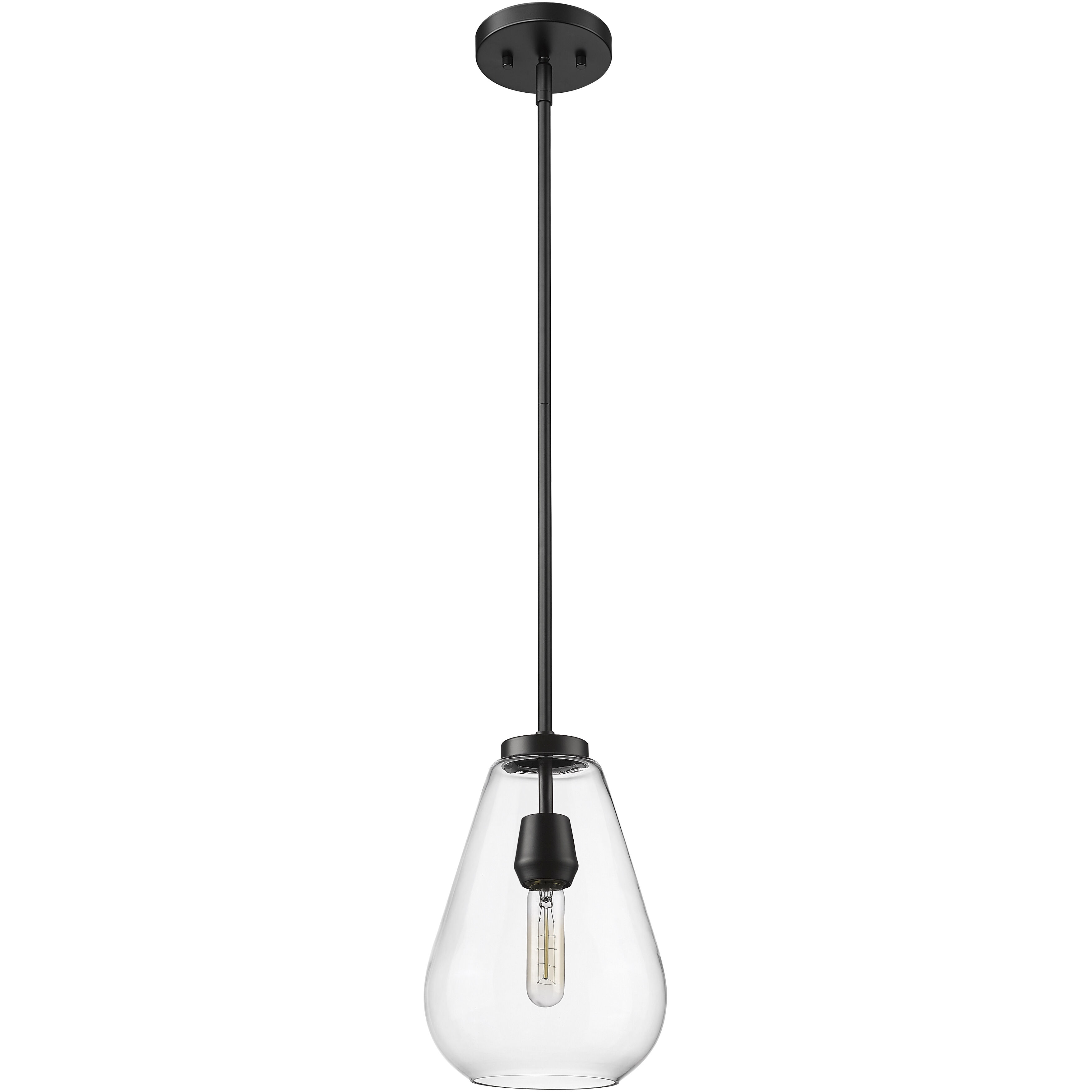Ayra 1 Light 8 inch Matte Black Pendant Ceiling Light