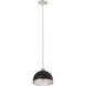 Landry 1 Light 10 inch Matte Black and Chrome Pendant Ceiling Light