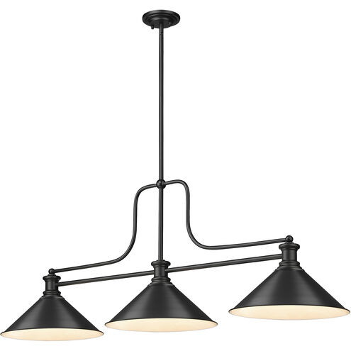 Melange 3 Light 52 inch Matte Black Billiard Ceiling Light