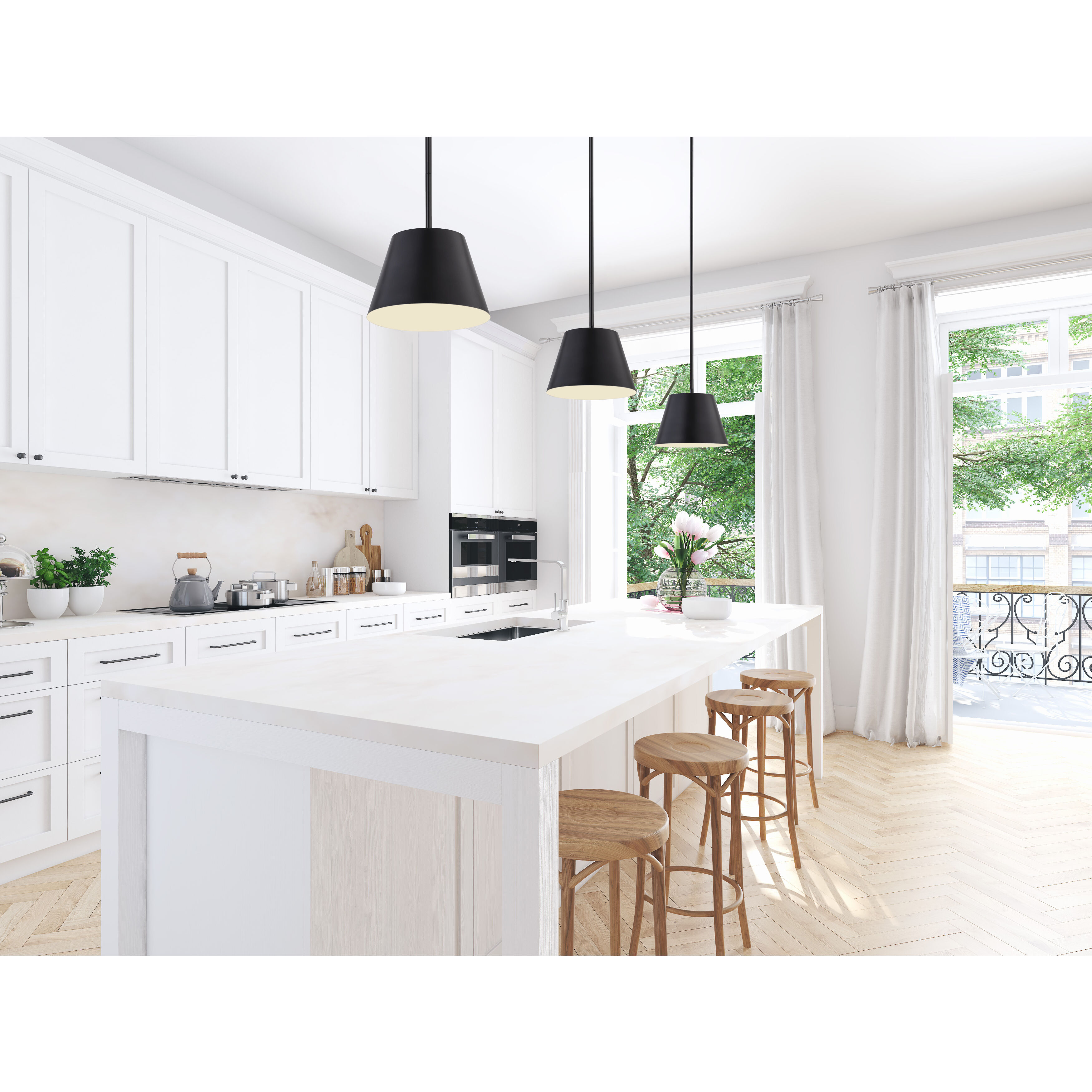 Lilly 1 Light 12 inch Matte Black Pendant Ceiling Light