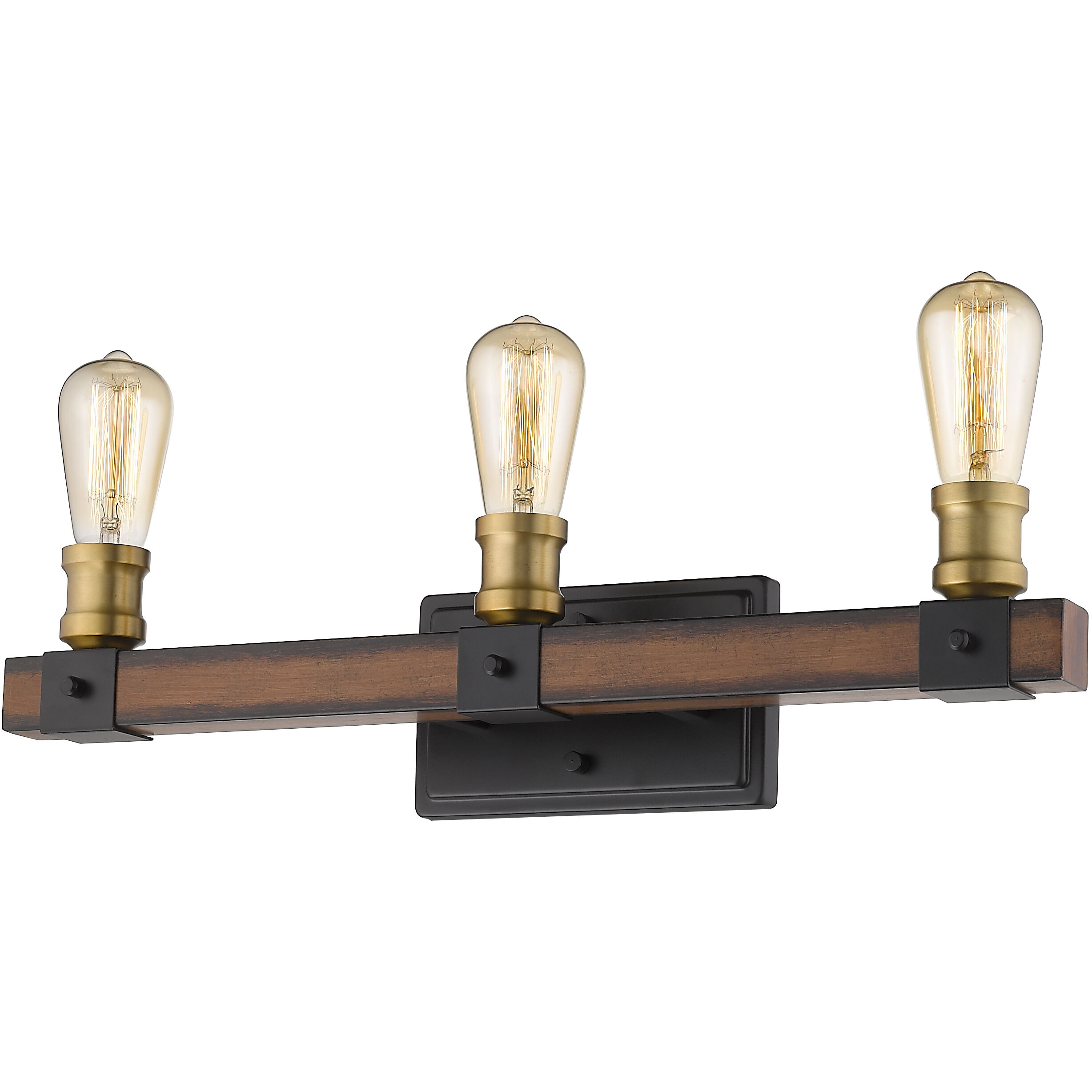 Kirkland 3 Light 22 inch Rustic Mahogany Vanity Wall Light