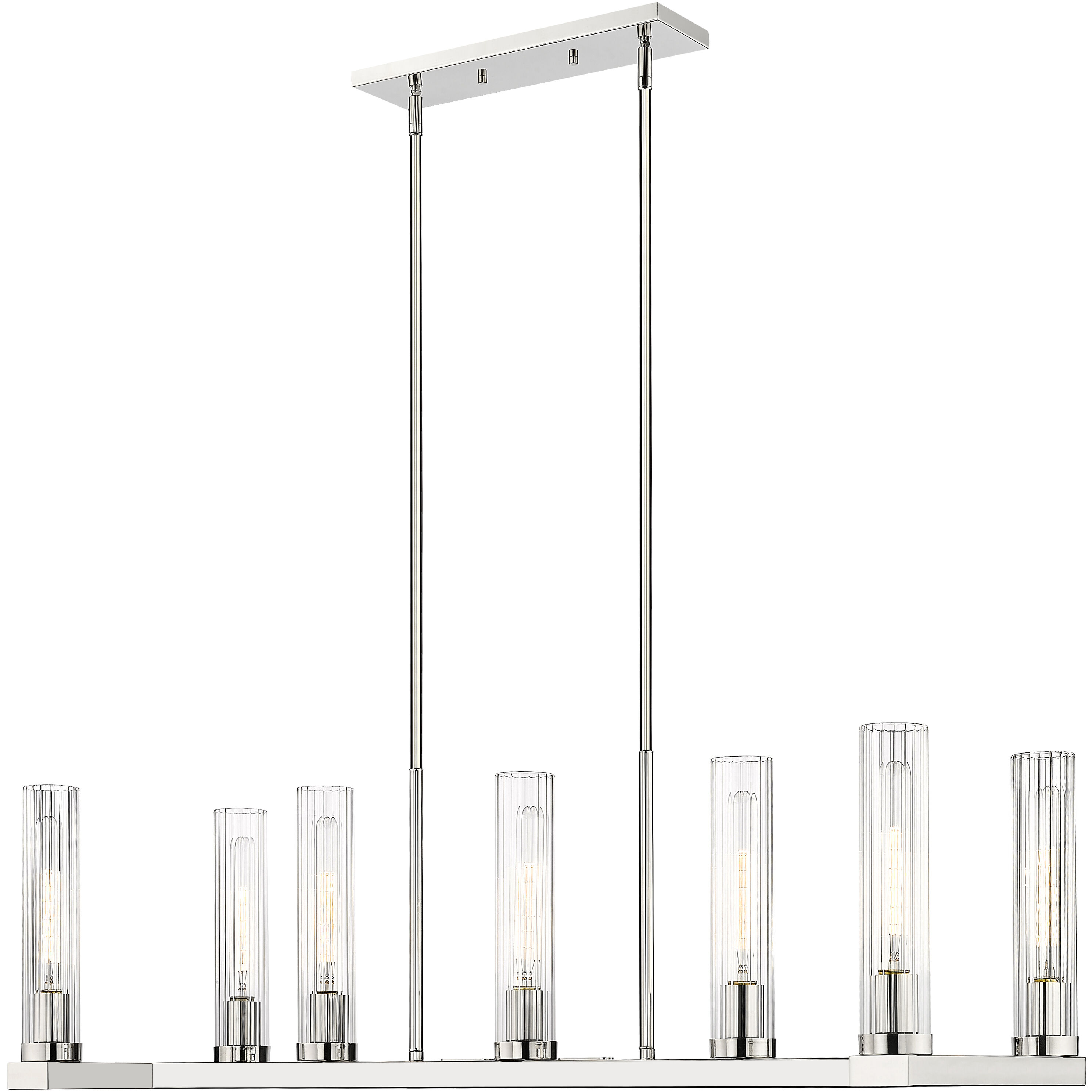Beau Linear Chandelier Ceiling Light in Polished Nickel