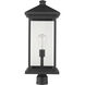 Portland 1 Light 24 inch Black Outdoor Post Mount Fixture in Clear Beveled Glass, 12