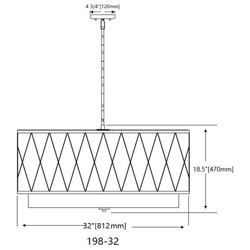 Dalton 5 Light 32 inch Matte Black Pendant Ceiling Light