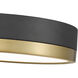 Algar LED 12 inch Matte Black and Modern Gold Flush Mount Ceiling Light