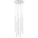 Forest LED 16 inch Chrome Chandelier Ceiling Light in Matte White Steel