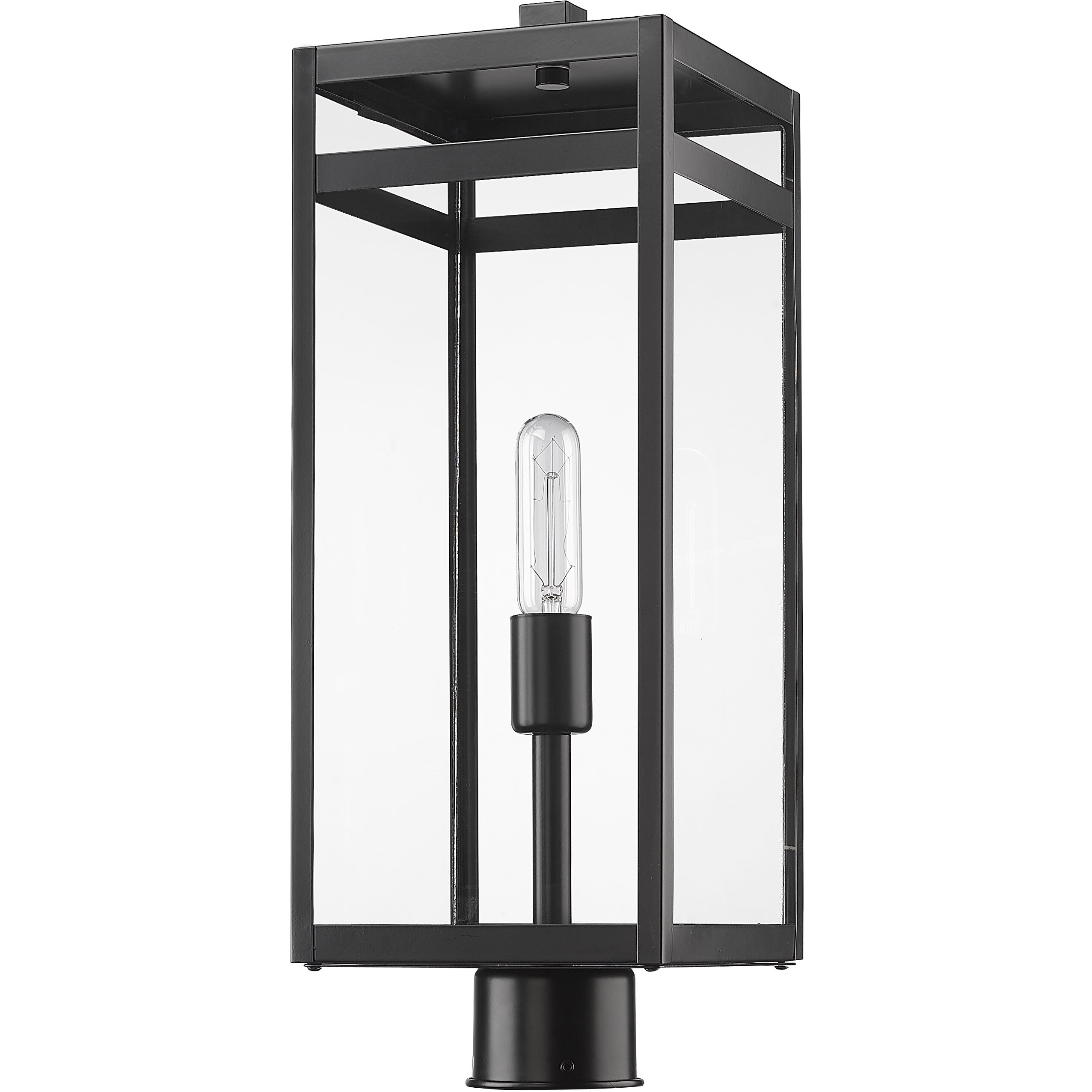 Nuri 1 Light 21.5 inch Black Outdoor Post Mount Fixture