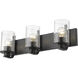 Beckett 3 Light 23 inch Matte Black Vanity Wall Light