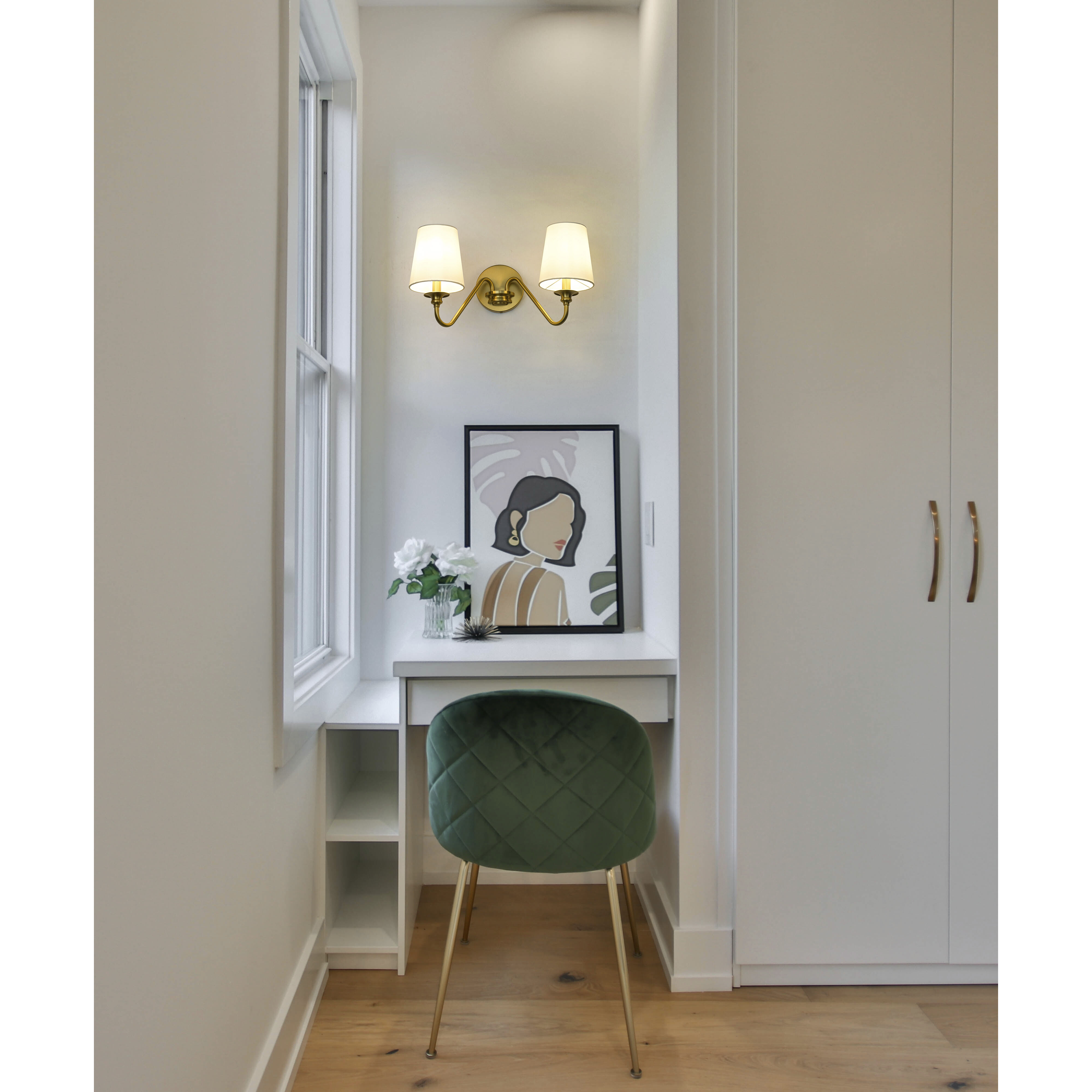 Gianna 2 Light 20 inch Modern Gold Wall Sconce Wall Light