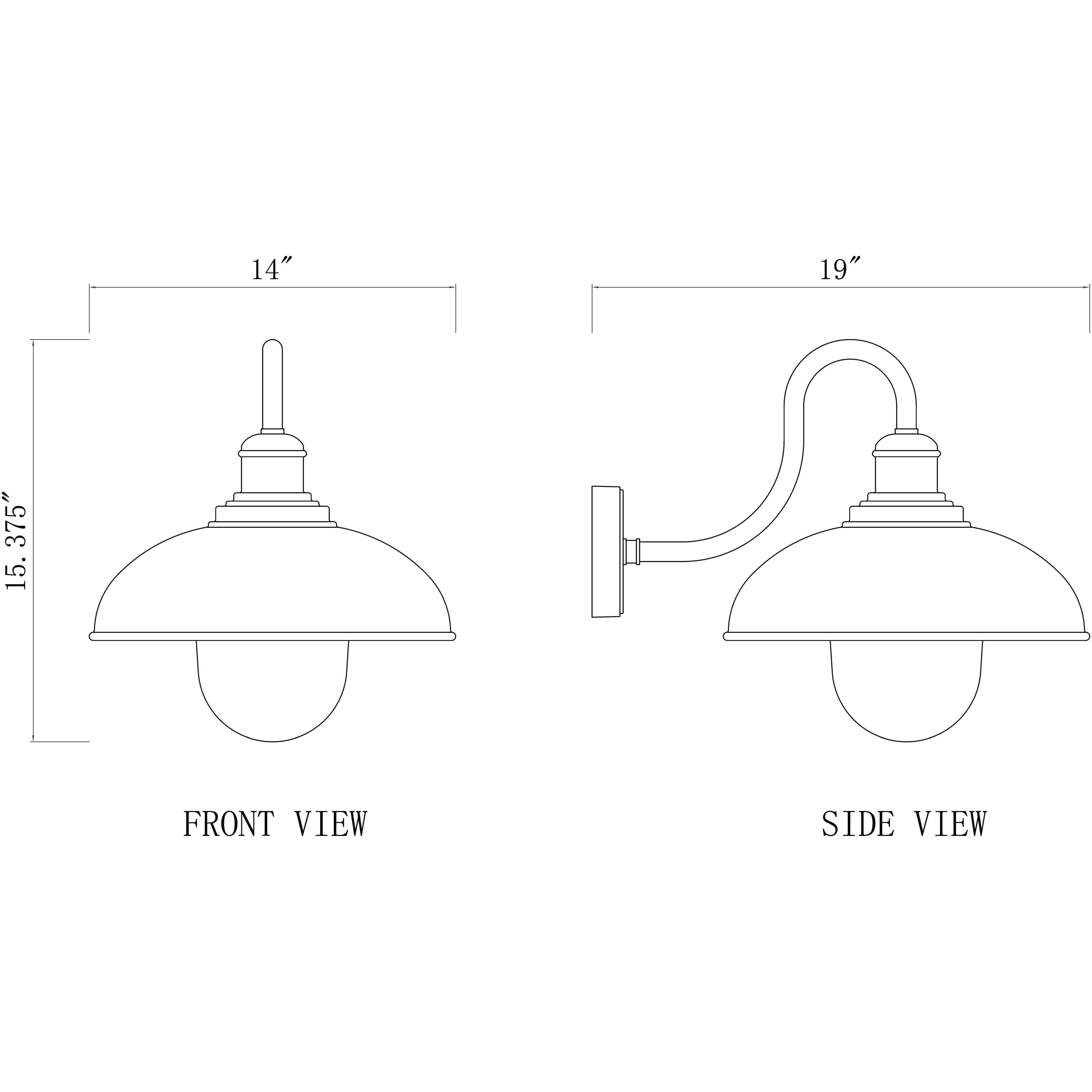 RLM 1 Light 15.5 inch Sand Black Outdoor Wall Light
