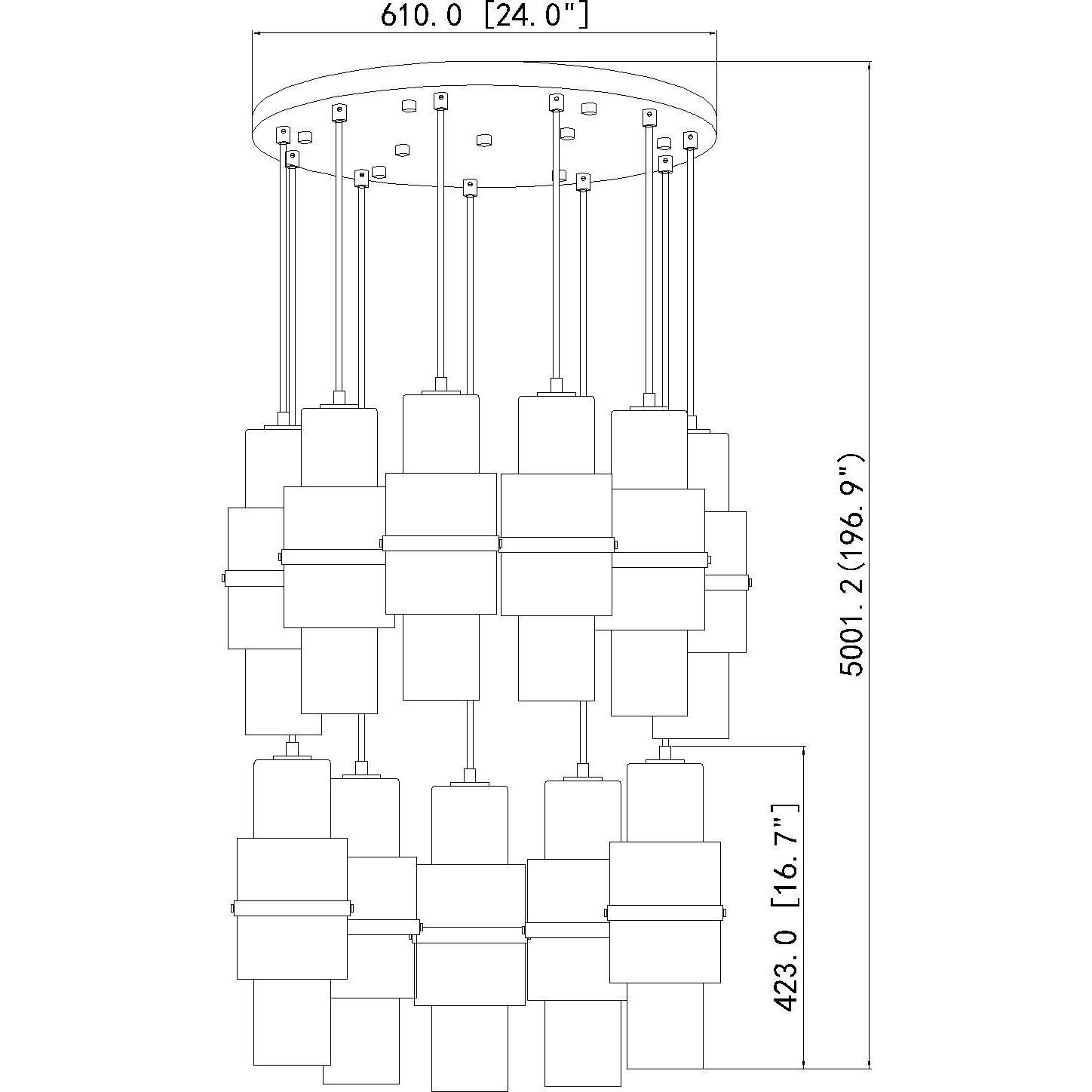 Cayden 11 Light 24 inch Brushed Nickel Chandelier Ceiling Light