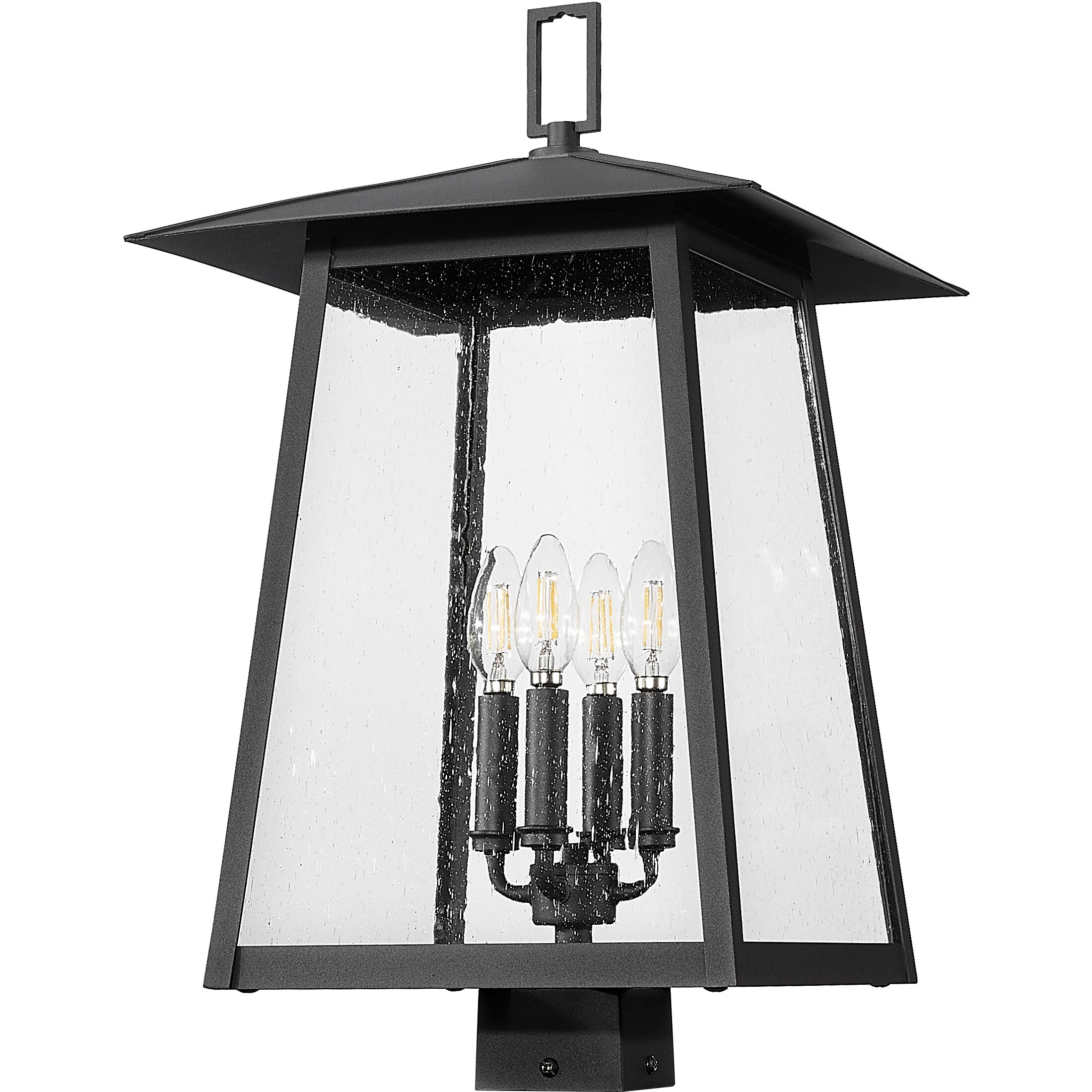 Rainer 4 Light 22.75 inch Black Outdoor Post Mounted Fixture in G9