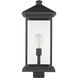 Portland 1 Light 22.5 inch Black Outdoor Post Mount Fixture in Clear Beveled Glass, 12