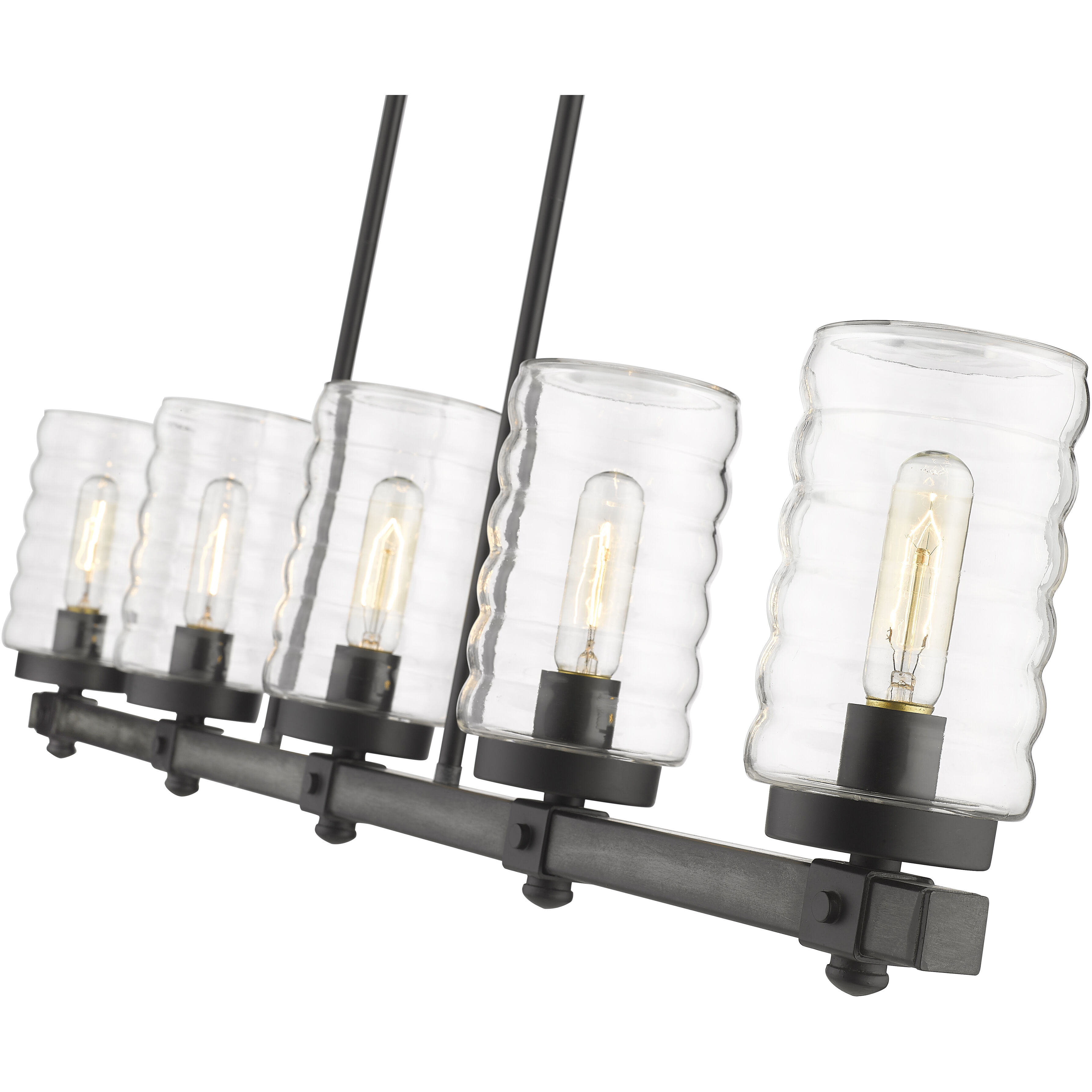 Tahoe 5 Light 4.5 inch Ashen Barnboard Outdoor Linear Chandelier