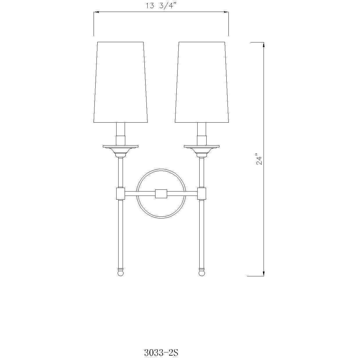Emily 2 Light 13.75 inch Rubbed Brass Wall Sconce Wall Light