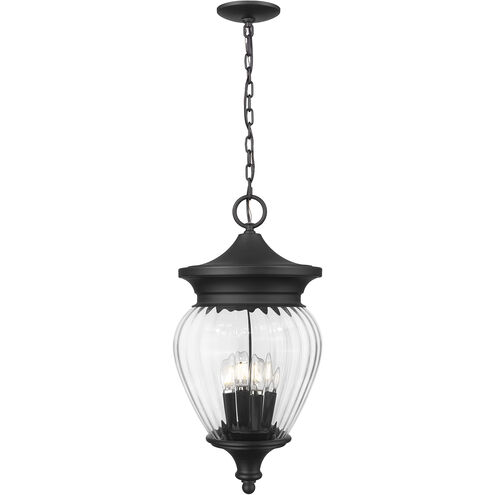 Davina 4 Light 12 inch Black Outdoor Chain Mount Ceiling Fixture in G9