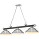 Cordon 3 Light 58 inch Matte Black and Brushed Nickel Billiard Ceiling Light in Brushed Nickel Steel