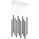 Forest LED 9.75 inch Chrome Chandelier Ceiling Light in 11, Pearl Black Steel, 40