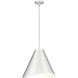 Aria 1 Light 18 inch Brushed Nickel Pendant Ceiling Light in Brushed Nickel & Inner White