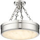 Anders LED 15 inch Polished Nickel Semi Flush Mount Ceiling Light