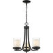 Willow 3 Light 16 inch Matte Black Chandelier Ceiling Light