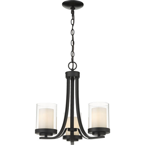 Willow 3 Light 16 inch Matte Black Chandelier Ceiling Light