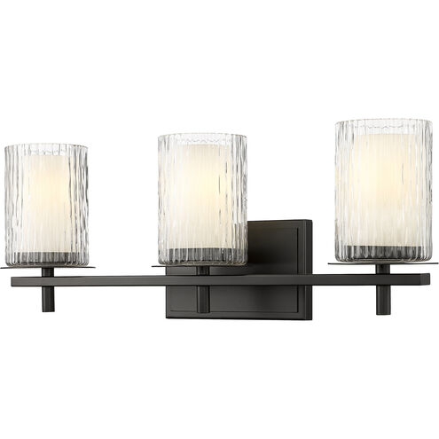 Grayson 3 Light 23 inch Matte Black Vanity Wall Light
