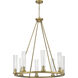 Beau 8 Light 33 inch Rubbed Brass Chandelier Ceiling Light