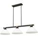 Bronte 3 Light 52.75 inch Matte Black and Rubbed Brass Billiard Light Ceiling Light in Matte Opal Glass