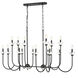 Allistair Linear Chandelier Ceiling Light in Matte Black