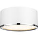 Arlo 2 Light 12.25 inch Matte White and Chrome Flush Mount Ceiling Light