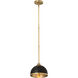 Landry 1 Light 10 inch Matte Black and Rubbed Brass Pendant Ceiling Light