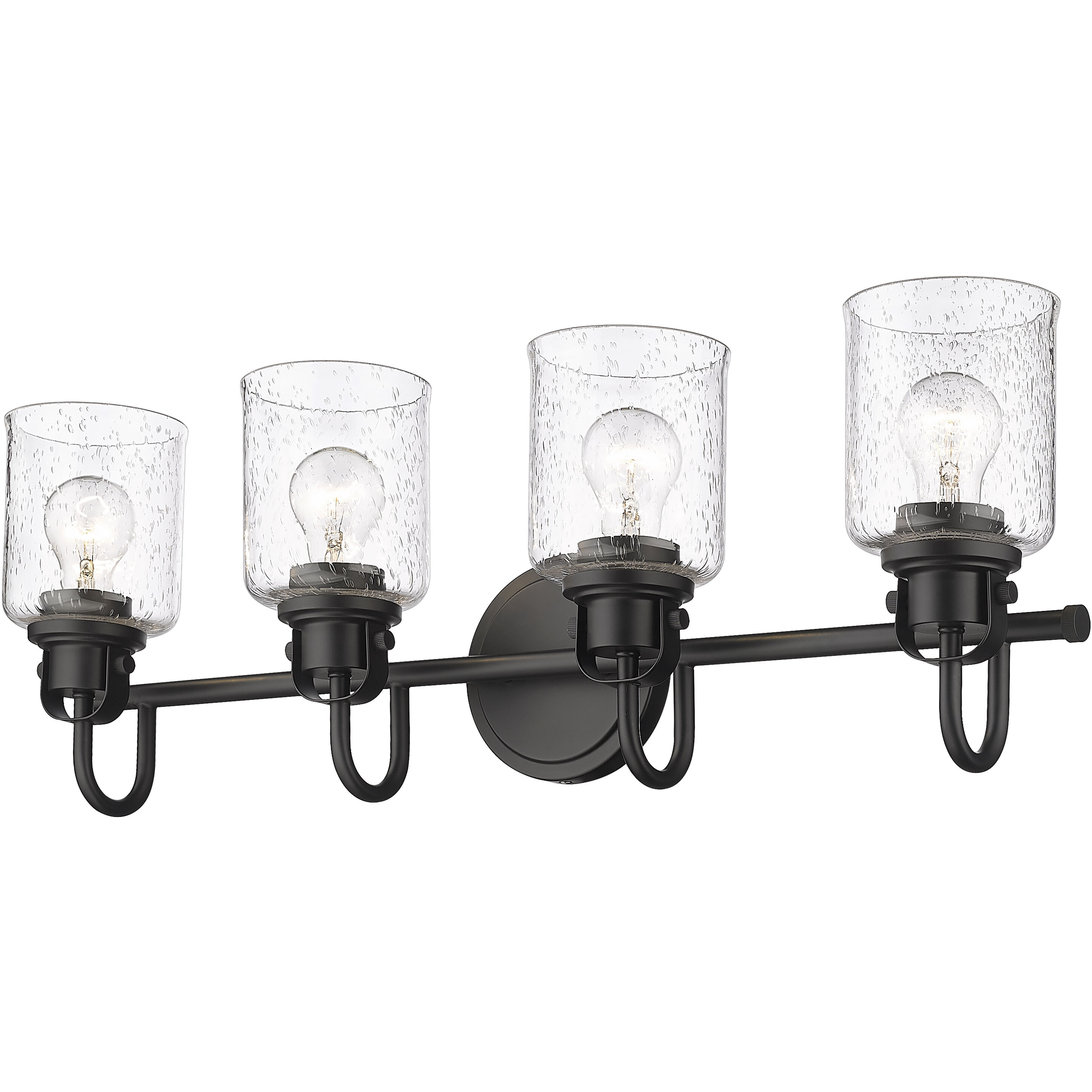 Kinsley 4 Light 28 inch Matte Black Bath Vanity Wall Light