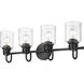 Kinsley 4 Light 28 inch Matte Black Bath Vanity Wall Light