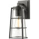 Helix 1 Light 13 inch Black Outdoor Wall Light