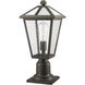 Talbot 1 Light 18.5 inch Oil Rubbed Bronze Outdoor Pier Mounted Fixture in Seedy Glass
