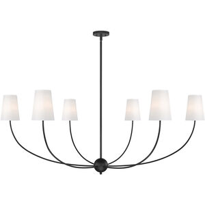 Shannon 6 Light 62 inch Matte Black Chandelier Ceiling Light